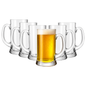 Icon 1 Pint Beer Mug Glass 585ml – Extra Clear Handled Pint Tankard for Lager & Ale - Made in Italy