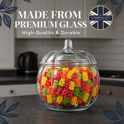 Clear Pumpkin Jar, Halloween Sweet Bowl, 2L - Premium Home from Chabrias Ltd - Just £14.99! Shop now at Chabrias Ltd
