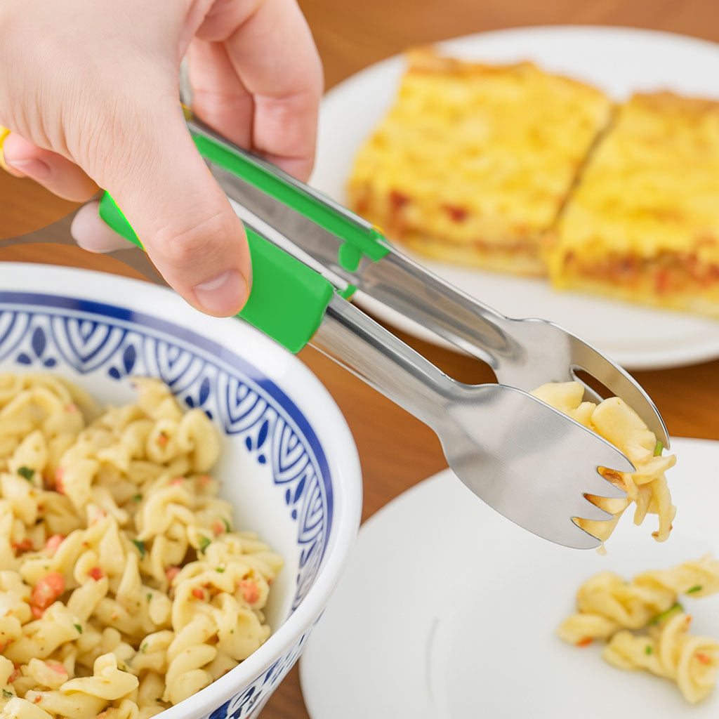 Le Buffet Stainless Steel Serving Tongs – Colour Coded Handles (Green) - Premium Kitchen from Chabrias Ltd - Just £7.99! Shop now at Chabrias Ltd
