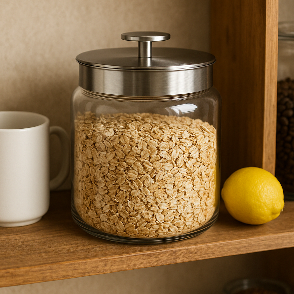 Montana Glass Jar with Brushed Aluminium Sealed Lid, 96oz - Premium Kitchen from Chabrias Ltd - Just £25.99! Shop now at Chabrias Ltd