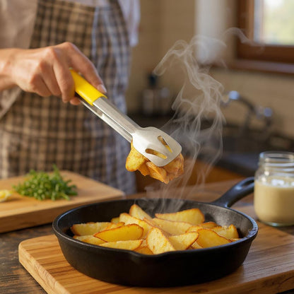 Le Buffet Stainless Steel Serving Tongs – Colour Coded Handles (Yellow) - Premium Kitchen from Chabrias Ltd - Just £7.99! Shop now at Chabrias Ltd