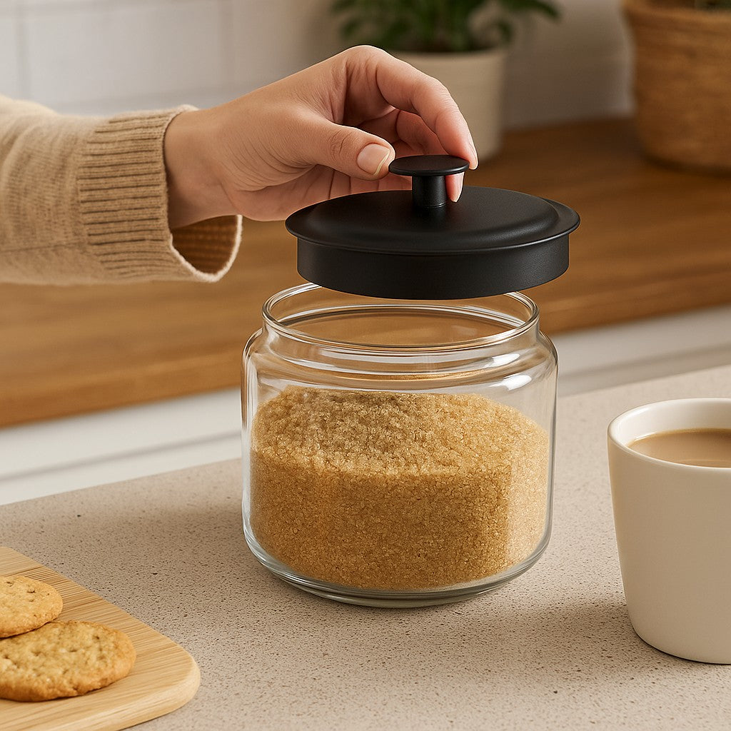 Montana Glass Jar with Matte Black Sealed Lid, 48oz (4 pack) - Premium Home from Chabrias Ltd - Just £69.99! Shop now at Chabrias Ltd