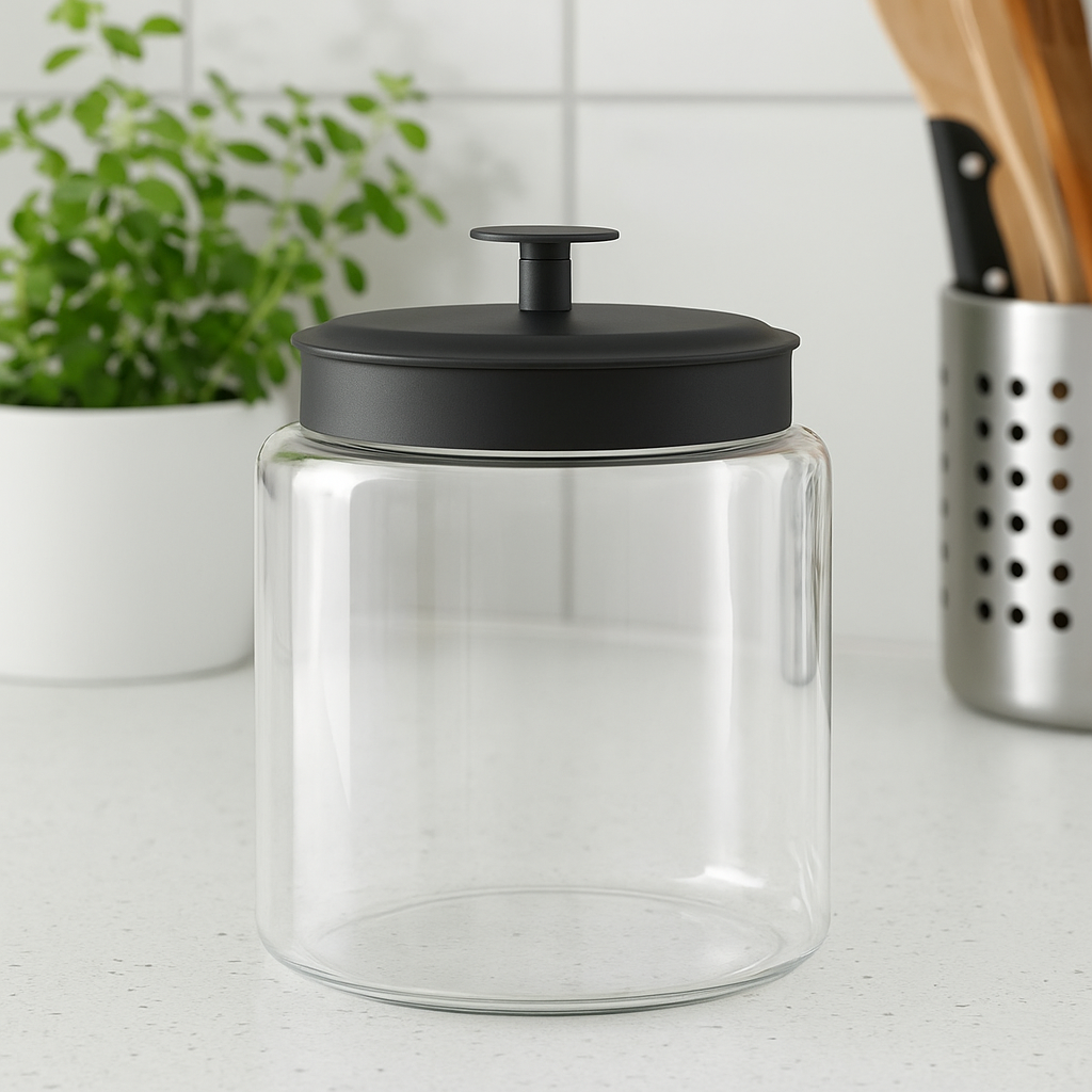 Montana Glass Jar with Matte Black Sealed Lid, 96oz - Premium Home from Chabrias Ltd - Just £28.99! Shop now at Chabrias Ltd