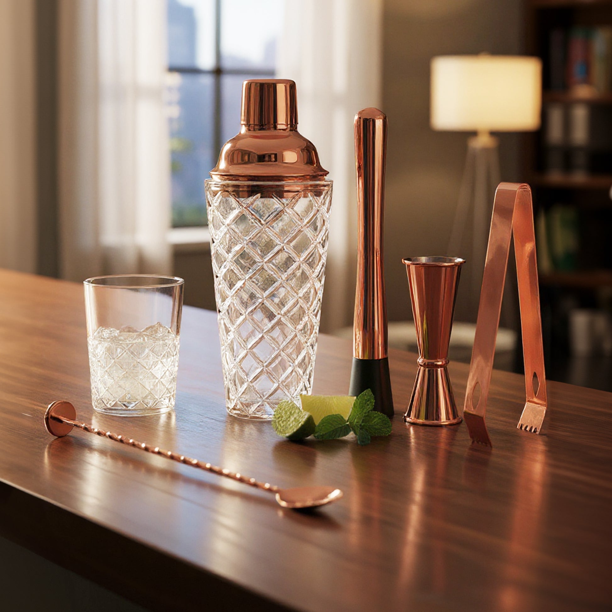 Luxury 5-Piece Copper Cocktail Kit  Bartender Set with Shaker, Jigger, Spoon, Muddler & Gift Box - Premium Bar Accessories from Chabrias Ltd - Just £21.99! Shop now at Chabrias Ltd