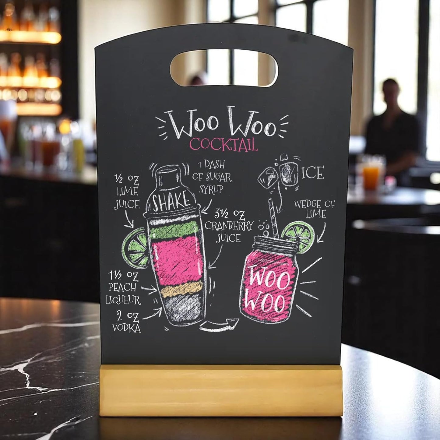 Chabrias Ltd Handheld Table Top Pub Resturant Blackboard Chalkboard with Plinth - Premium  from Chabrias Ltd - Just £9.49! Shop now at Chabrias Ltd