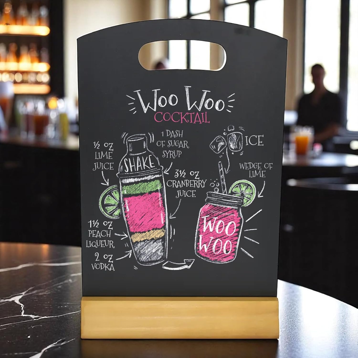 Chabrias Ltd Handheld Table Top Pub Resturant Blackboard Chalkboard with Plinth - Premium  from Chabrias Ltd - Just £9.49! Shop now at Chabrias Ltd