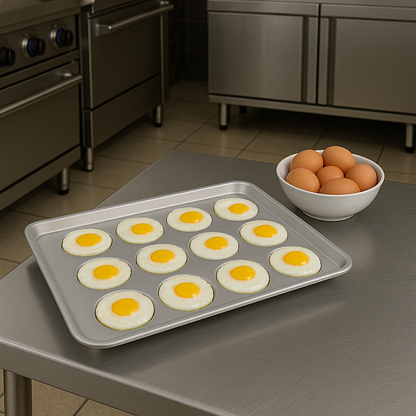Professional Aluminium Egg Fryer, 12 Indents - Premium Kitchen from Chabrias Ltd - Just £44.90! Shop now at Chabrias Ltd