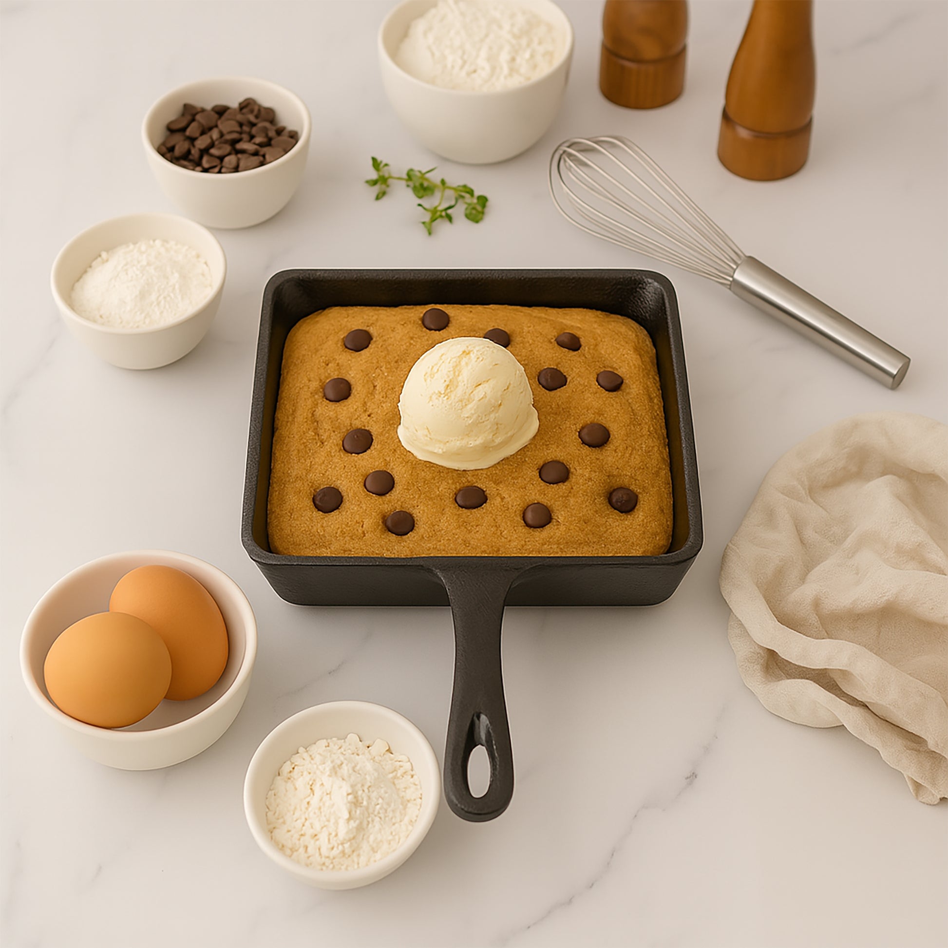 Pro Cast Iron Skillet Square Pan – 14cm x 14cm - Premium Home from Chabrias Ltd - Just £9.99! Shop now at Chabrias Ltd