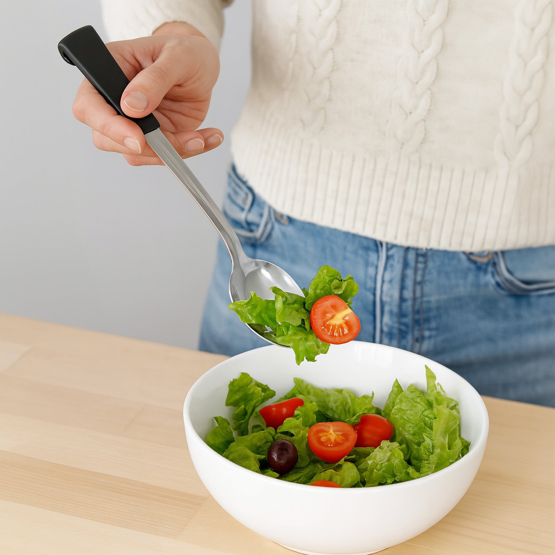 Le Buffet Salad Fork – Stainless Steel with Heat-Resistant Handle (Black) - Premium Kitchen from Chabrias Ltd - Just £7.99! Shop now at Chabrias Ltd