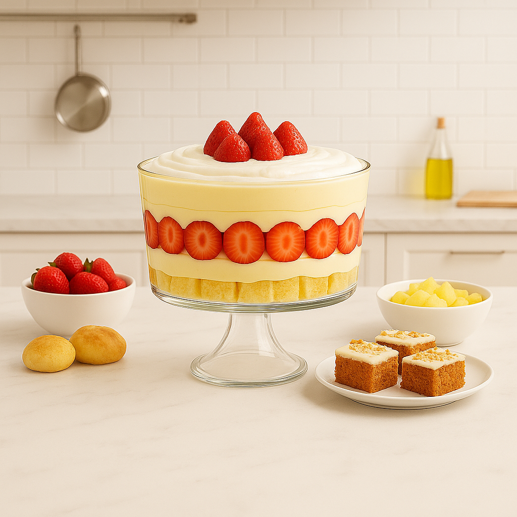 Footed Trifle Bowl Thick Glass, 2L - Premium Kitchen from Chabrias Ltd - Just £23.99! Shop now at Chabrias Ltd