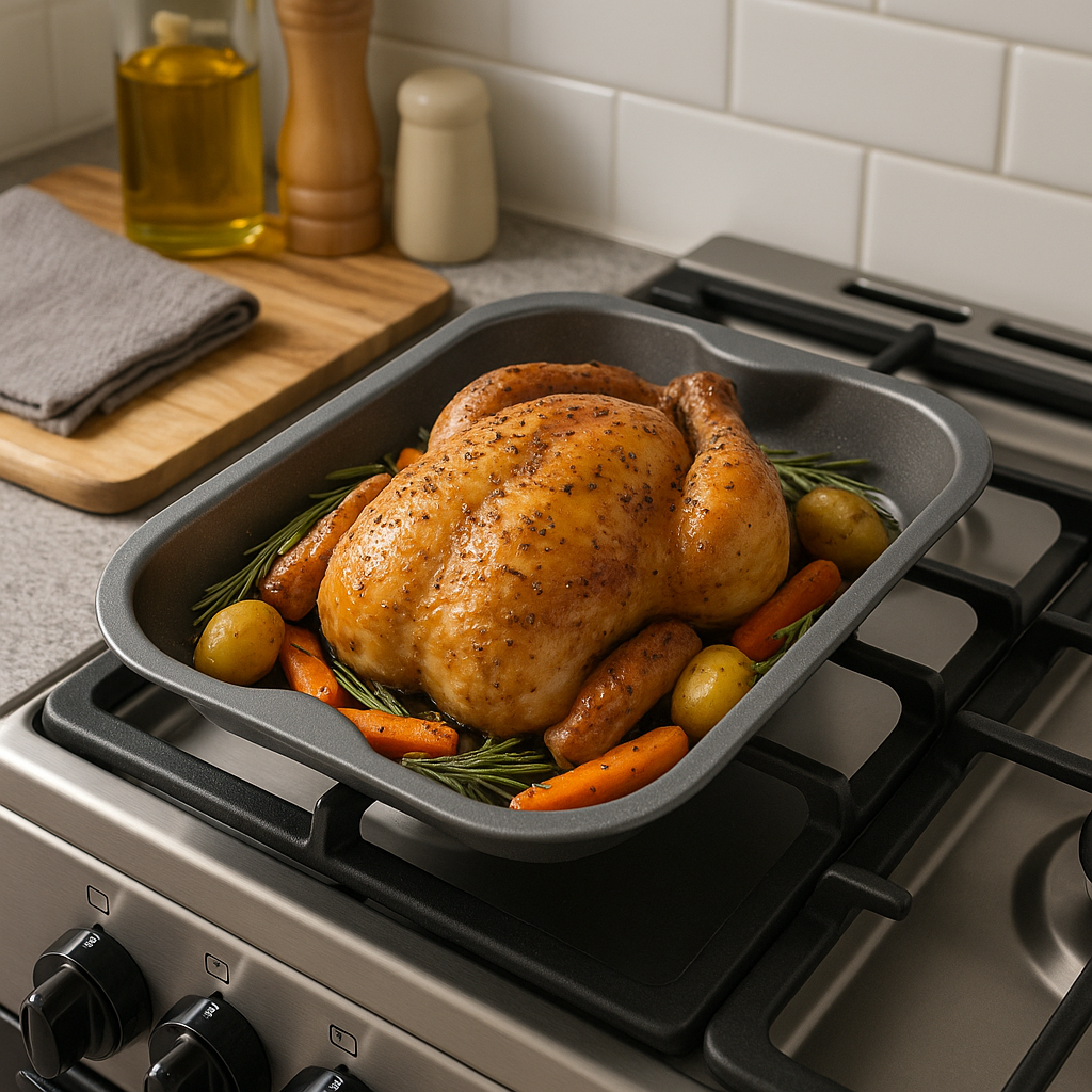 Non-Stick Roasting Baking Tray Medium, 33cm - Premium Kitchen from Chabrias Ltd - Just £10.99! Shop now at Chabrias Ltd
