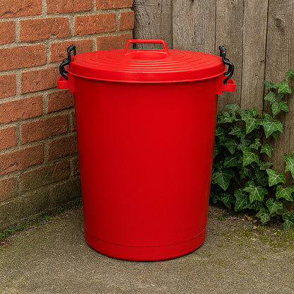 Heavy Duty Plastic Bin, With Locking Clip Lid, Red, 110L - Premium Bins from Chabrias Ltd - Just £34.99! Shop now at Chabrias Ltd