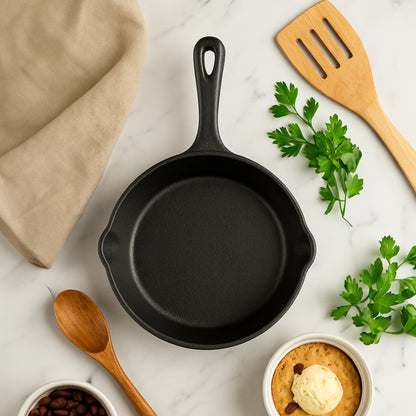 Pro Cast Iron Skillet – Medium 25cm - Premium Kitchen from Chabrias Ltd - Just £19.99! Shop now at Chabrias Ltd