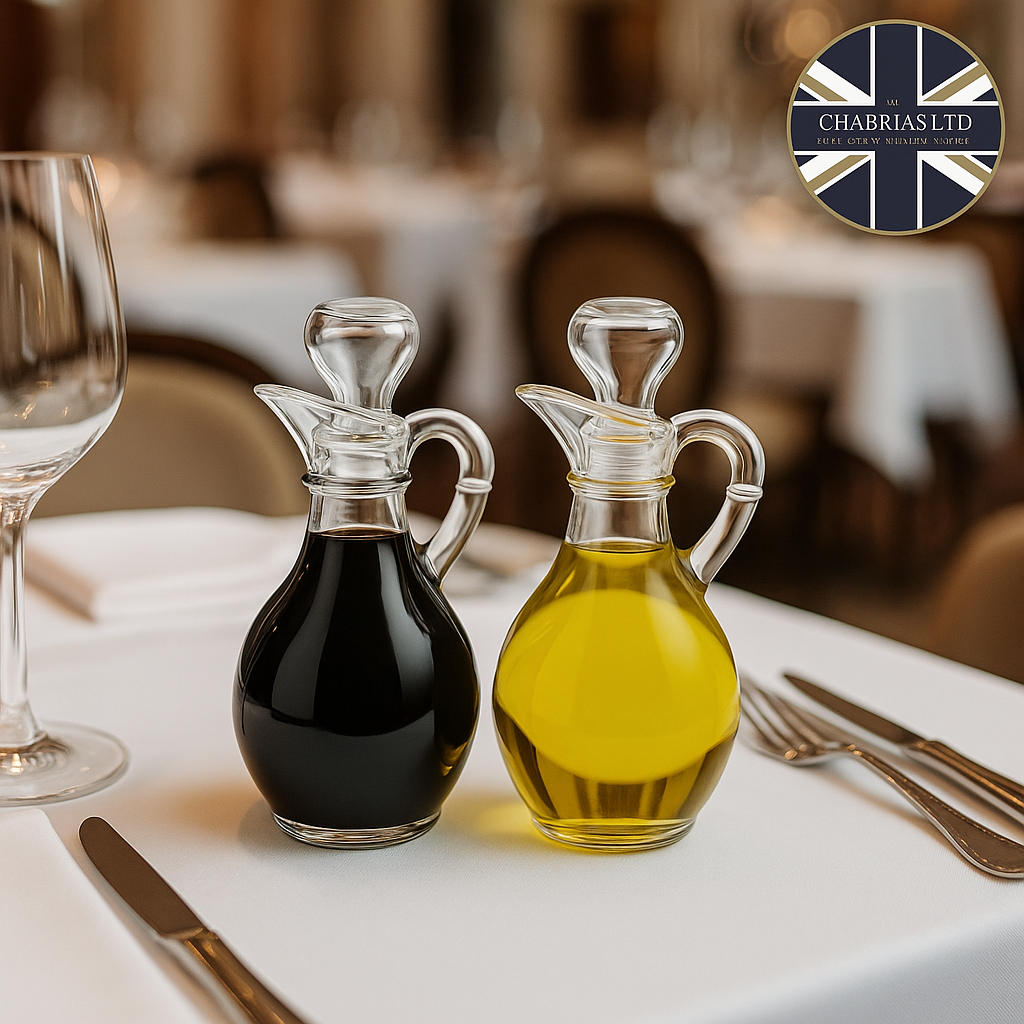 Elegant Glass Cruet Bottle, 10oz - Premium Glassware from Chabrias Ltd - Just £9.99! Shop now at Chabrias Ltd
