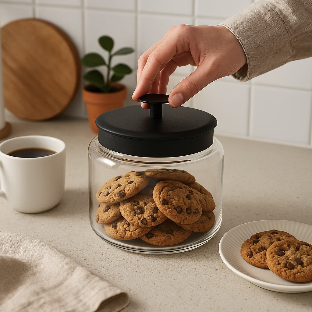 Montana Glass Jar with Matte Black Sealed Lid, 48oz (4 pack) - Premium Home from Chabrias Ltd - Just £69.99! Shop now at Chabrias Ltd