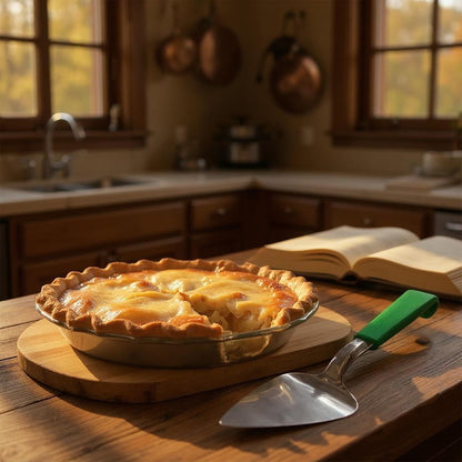 Le Buffet Cake & Pie Server – Stainless Steel with Heat-Resistant Handle (Green) - Premium Kitchen from Chabrias Ltd - Just £7.99! Shop now at Chabrias Ltd