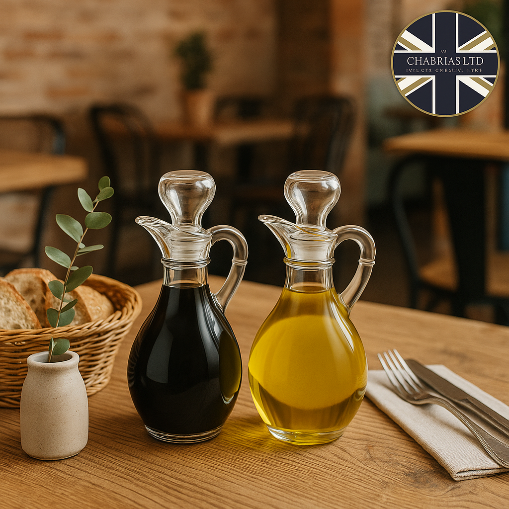 Elegant Glass Cruet Bottle, 10oz - Premium Glassware from Chabrias Ltd - Just £9.99! Shop now at Chabrias Ltd