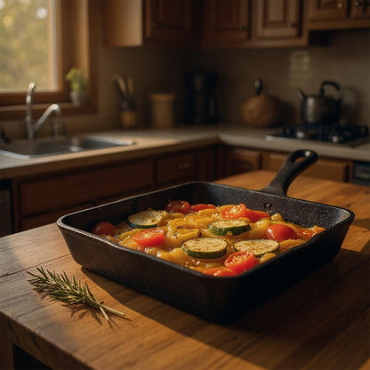 Pro Cast Iron Skillet Square Pan – 14cm x 14cm - Premium Home from Chabrias Ltd - Just £9.99! Shop now at Chabrias Ltd