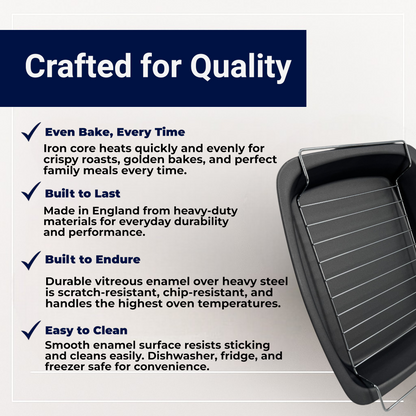 Non-Stick Roasting Pan & Rack 37cm - Premium Kitchen from Samuel Groves - Just £10.44! Shop now at Chabrias Ltd