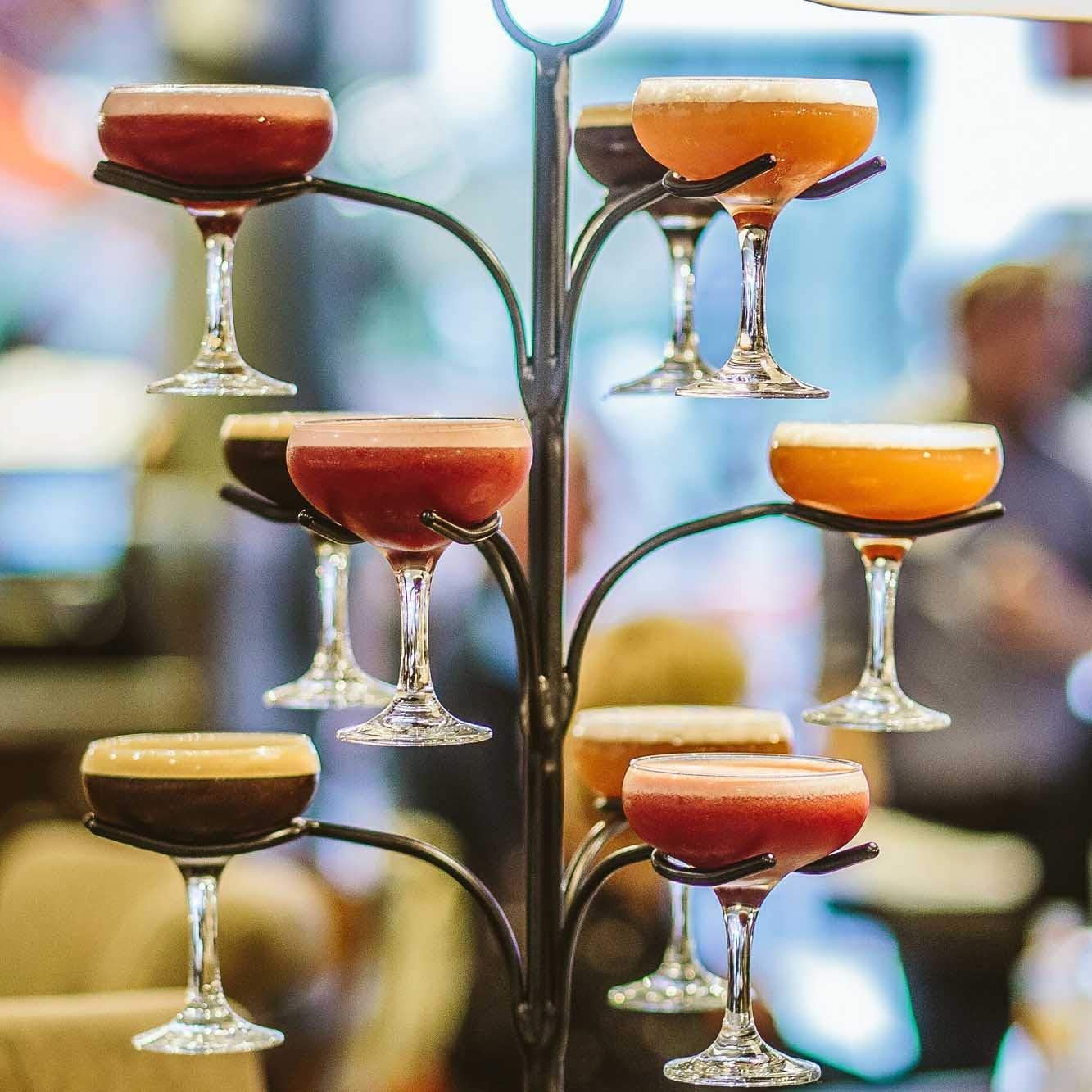 Cocktail Gin Glass Tree Display Perfect for Serving Cocktails or Champagne Holds up to 12 Glasses - Premium Kitchen from Chabrias Ltd - Just £37.99! Shop now at Chabrias Ltd