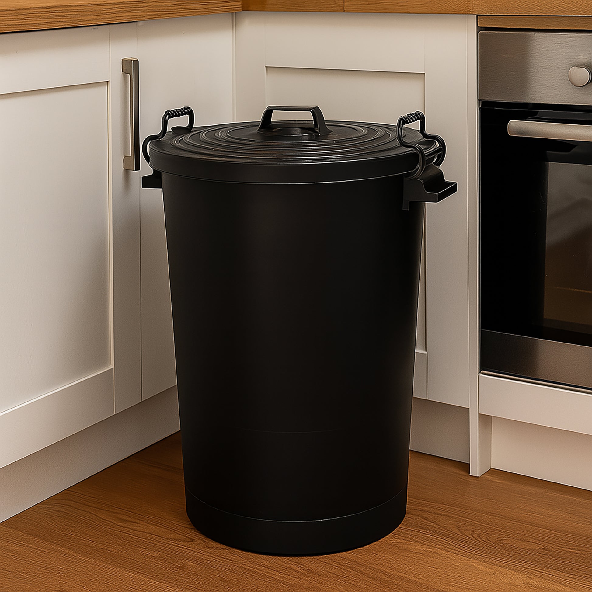 Heavy Duty Plastic Bin, With Locking Clip Lid, Black, 110L - Premium Bins from Chabrias Ltd - Just £34.99! Shop now at Chabrias Ltd