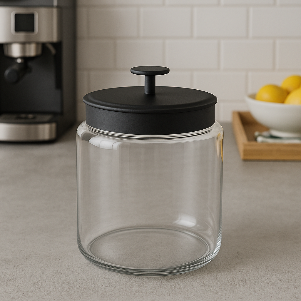 Montana Glass Jar with Matte Black Sealed Lid, 96oz - Premium Home from Chabrias Ltd - Just £28.99! Shop now at Chabrias Ltd