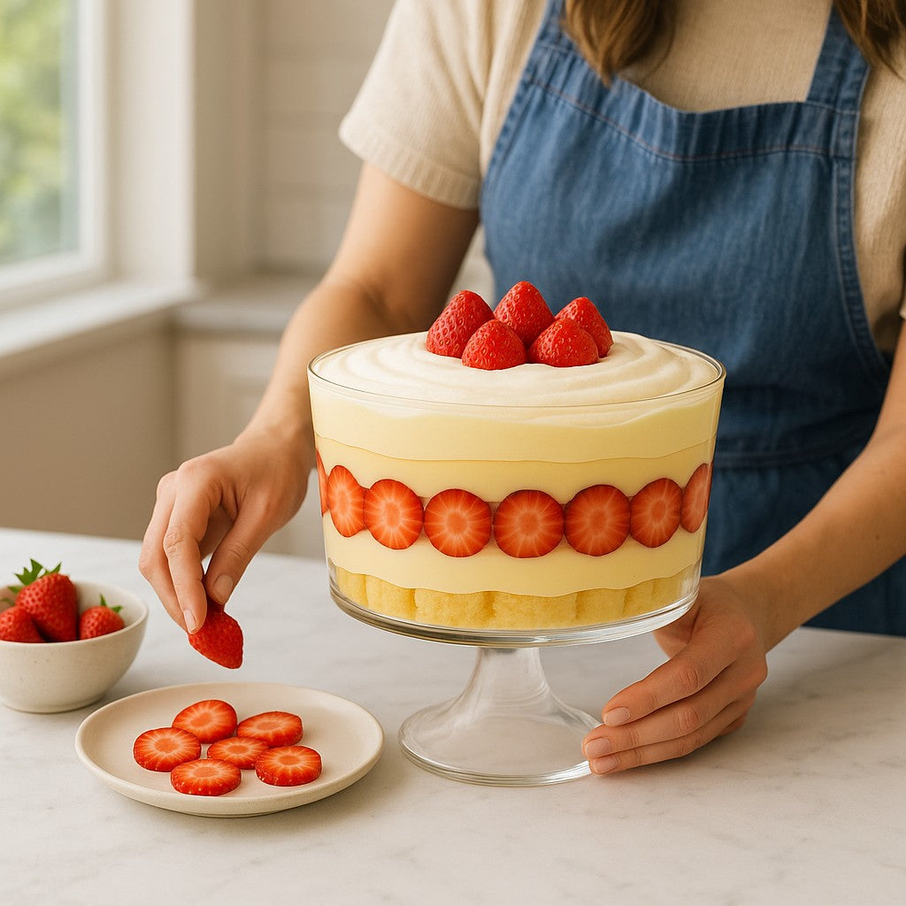 Footed Trifle Bowl Thick Glass, 2L - Premium Kitchen from Chabrias Ltd - Just £23.99! Shop now at Chabrias Ltd