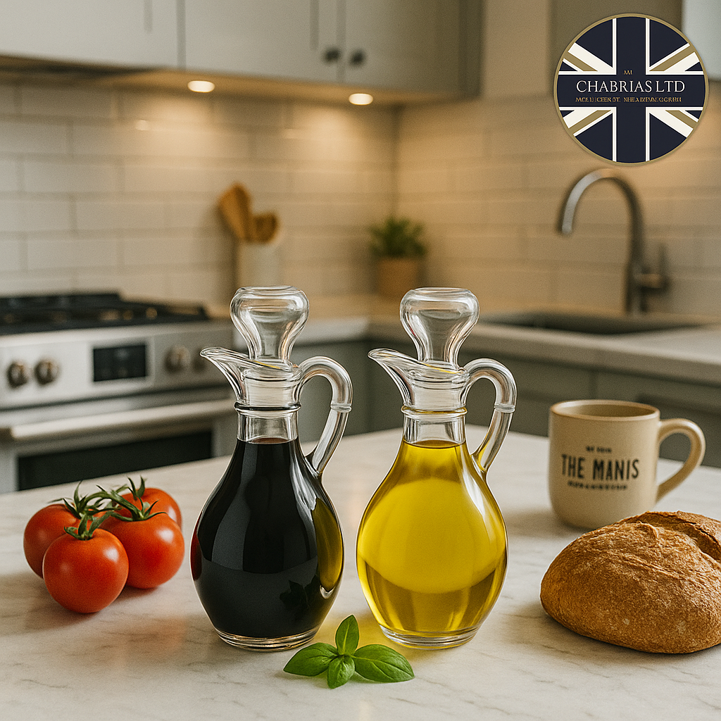 Elegant Glass Cruet Bottle, 10oz - Premium Glassware from Chabrias Ltd - Just £9.99! Shop now at Chabrias Ltd