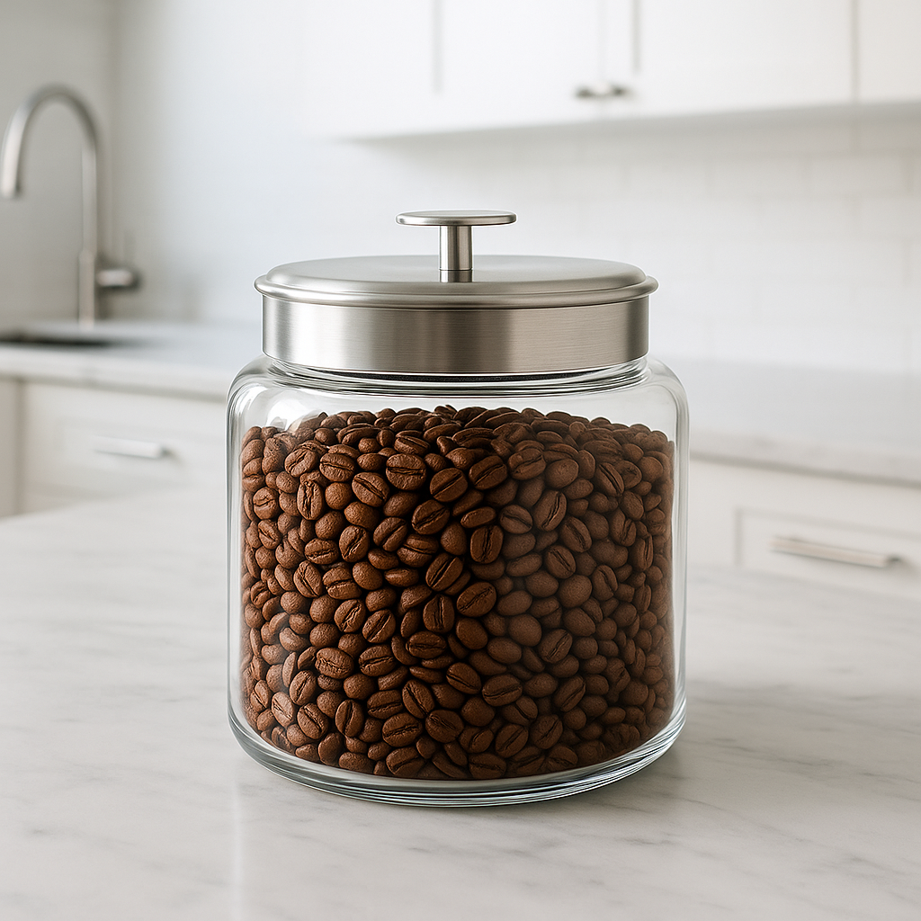 Montana Glass Jar with Brushed Aluminium Sealed Lid, 1.5 Gallon - Premium Kitchen from Chabrias Ltd - Just £29.99! Shop now at Chabrias Ltd