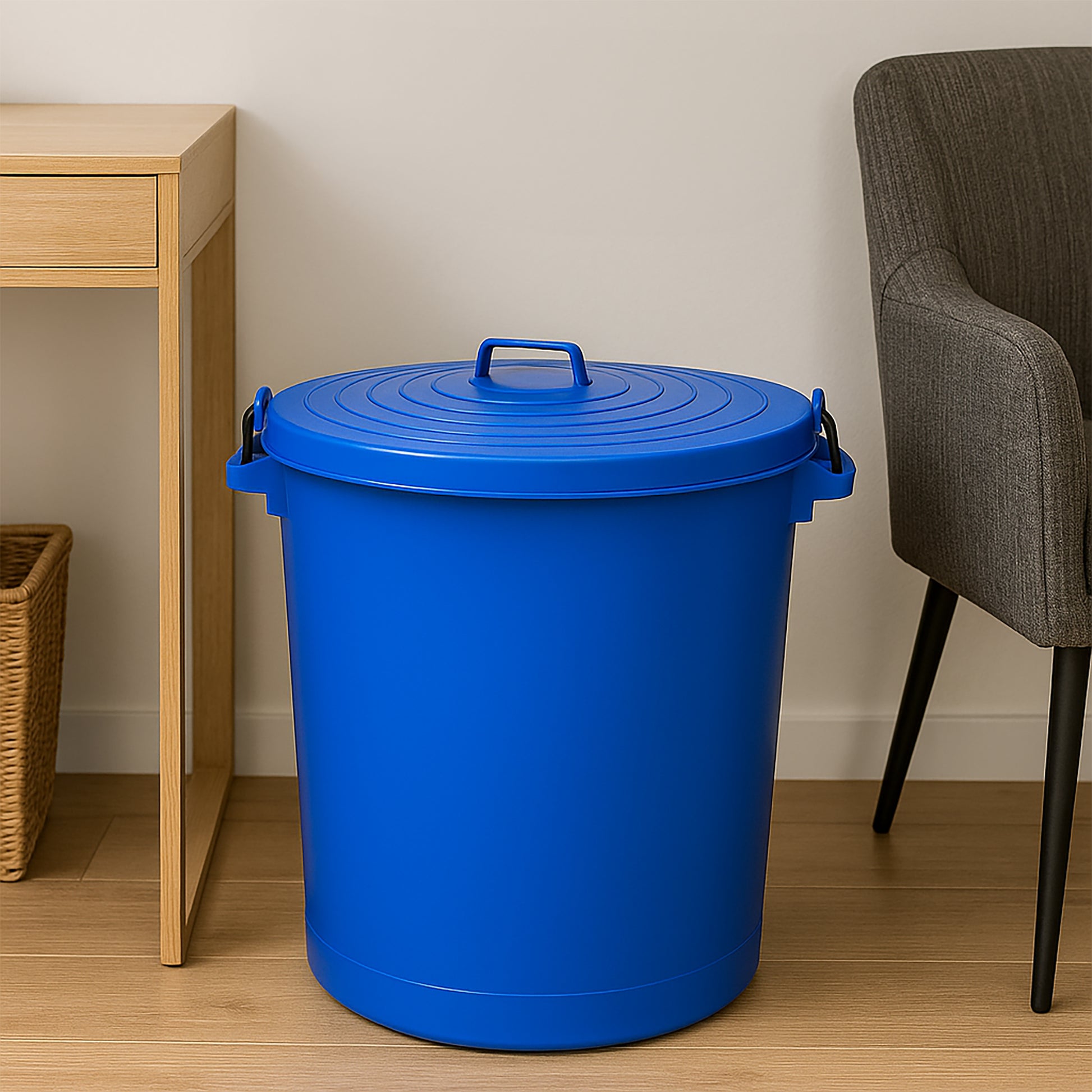 Heavy Duty Plastic Bin, With Locking Clip Lid, Blue, 110L - Premium Bins from Chabrias Ltd - Just £34.99! Shop now at Chabrias Ltd