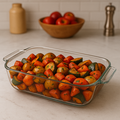 Chabrias 4.8 Quart Rectangular Glass Baking Dish (1 Piece, Tempered Tough, Dishwasher Safe) - Premium Kitchen from Chabrias Ltd - Just £28.49! Shop now at Chabrias Ltd