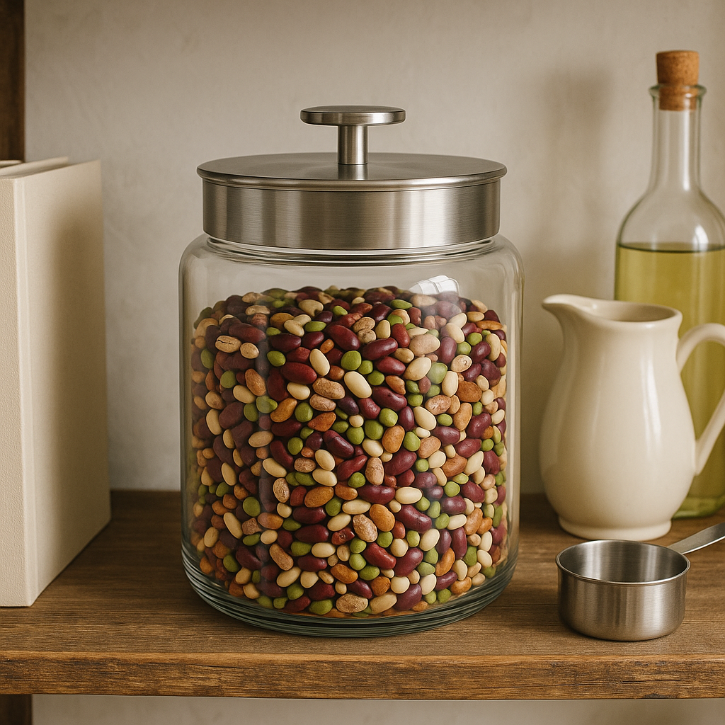 Montana Glass Jar with Brushed Aluminium Sealed Lid, 96oz - Premium Kitchen from Chabrias Ltd - Just £25.99! Shop now at Chabrias Ltd