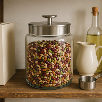 Montana Glass Jar with Brushed Aluminium Sealed Lid, 96oz - Premium Kitchen from Chabrias Ltd - Just £25.99! Shop now at Chabrias Ltd