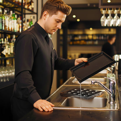 Polished Bar Drip Tray Rectangular Spill Tray for Home Bars, Pubs & Drink Stations - Premium Home from Chabrias Ltd - Just £29.99! Shop now at Chabrias Ltd