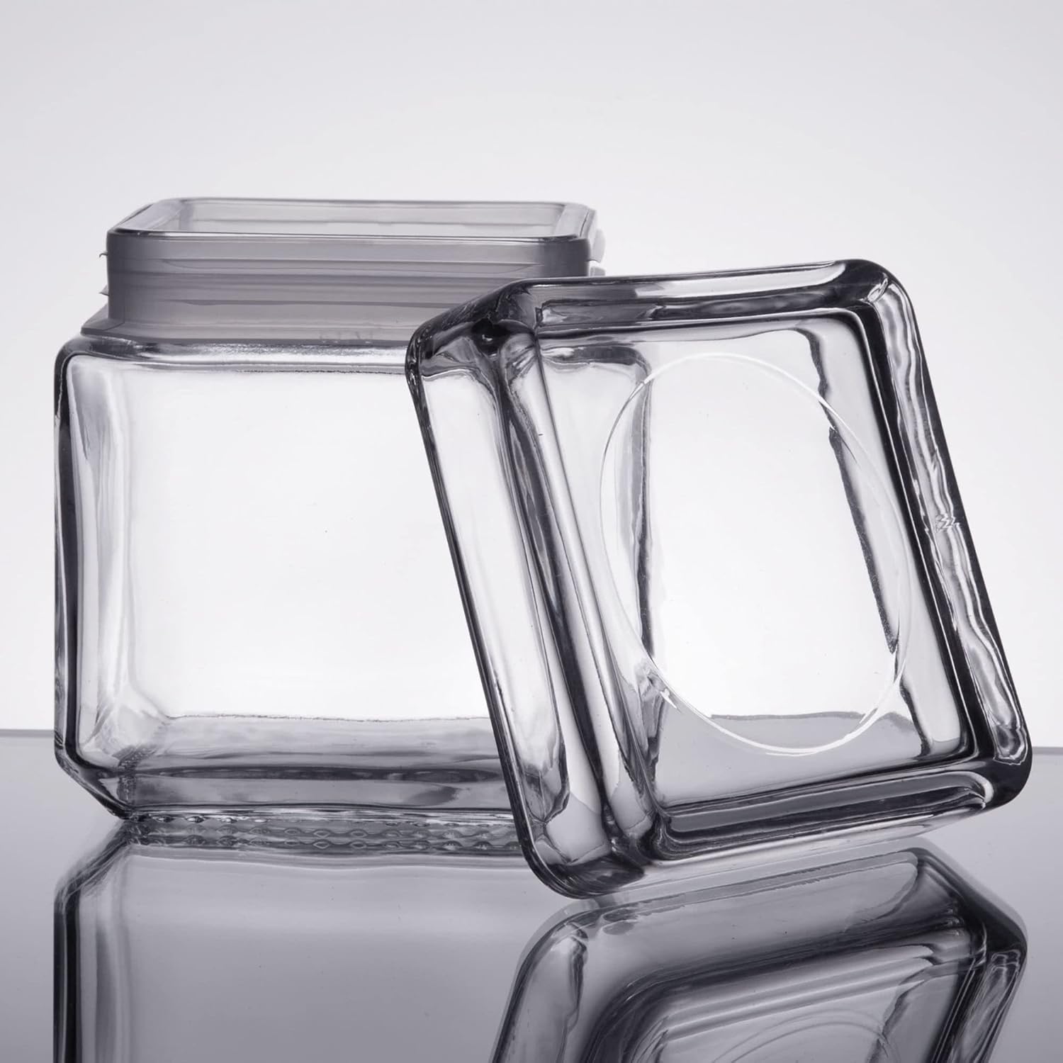 Stackable Storage Glass Jar, 1L (3 pack) - Premium Home from Chabrias Ltd - Just £25.49! Shop now at Chabrias Ltd
