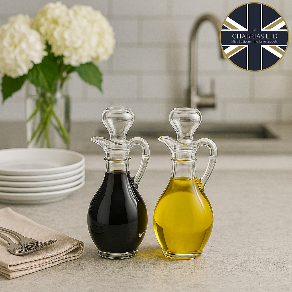 Elegant Glass Cruet Bottle, 10oz - Premium Glassware from Chabrias Ltd - Just £9.99! Shop now at Chabrias Ltd