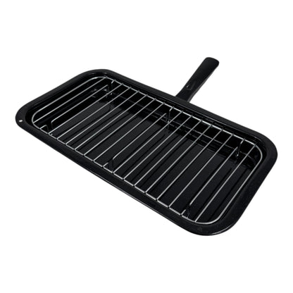 Vitreous Enamel Grill Pan, Handle & Wire Rack, Large (40cm) - Premium Kitchen from Chabrias Ltd - Just £16.99! Shop now at Chabrias Ltd