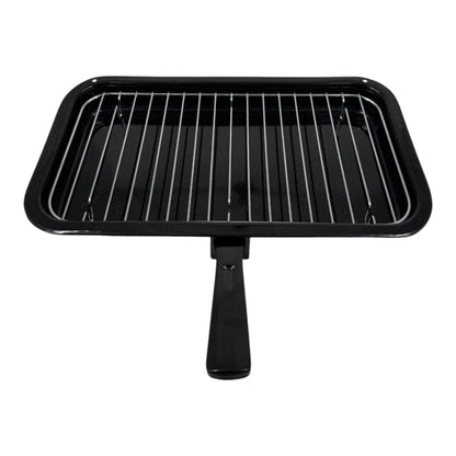 Vitreous Enamel Grill Pan, Handle & Wire Rack, Large (40cm) - Premium Kitchen from Chabrias Ltd - Just £16.99! Shop now at Chabrias Ltd