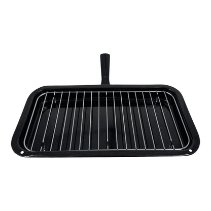 Vitreous Enamel Grill Pan, Handle & Wire Rack, Large (40cm) - Premium Kitchen from Chabrias Ltd - Just £16.99! Shop now at Chabrias Ltd