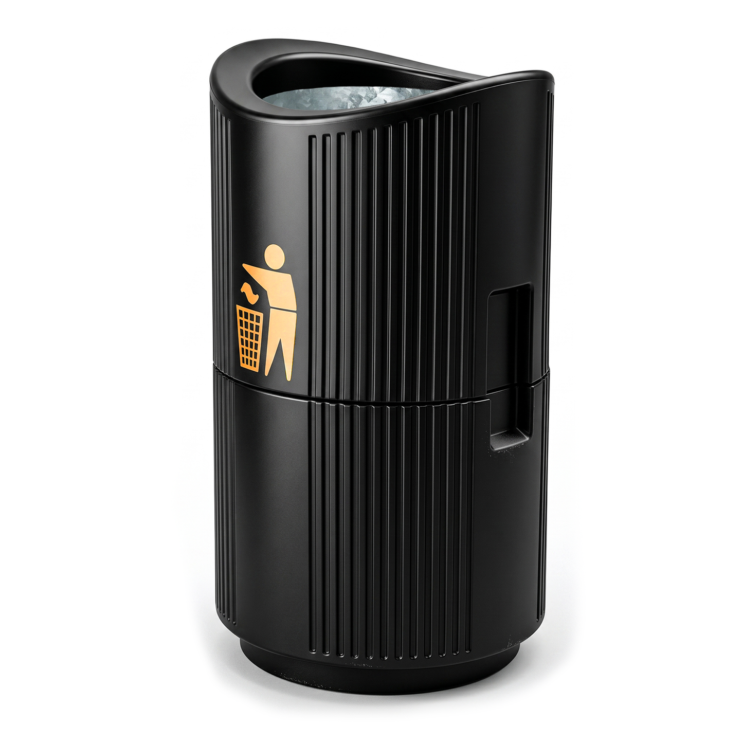94 Litre Outdoor Open Litter Bin with Galvanised Steel Liner - Heavy Duty Weatherproof Public Street Waste Bin - UK Made