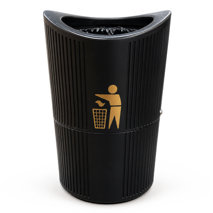 94 Litre Outdoor Litter Bin with Galvanised Steel Liner - Heavy Duty Weatherproof Public Street Waste Bin - UK Made