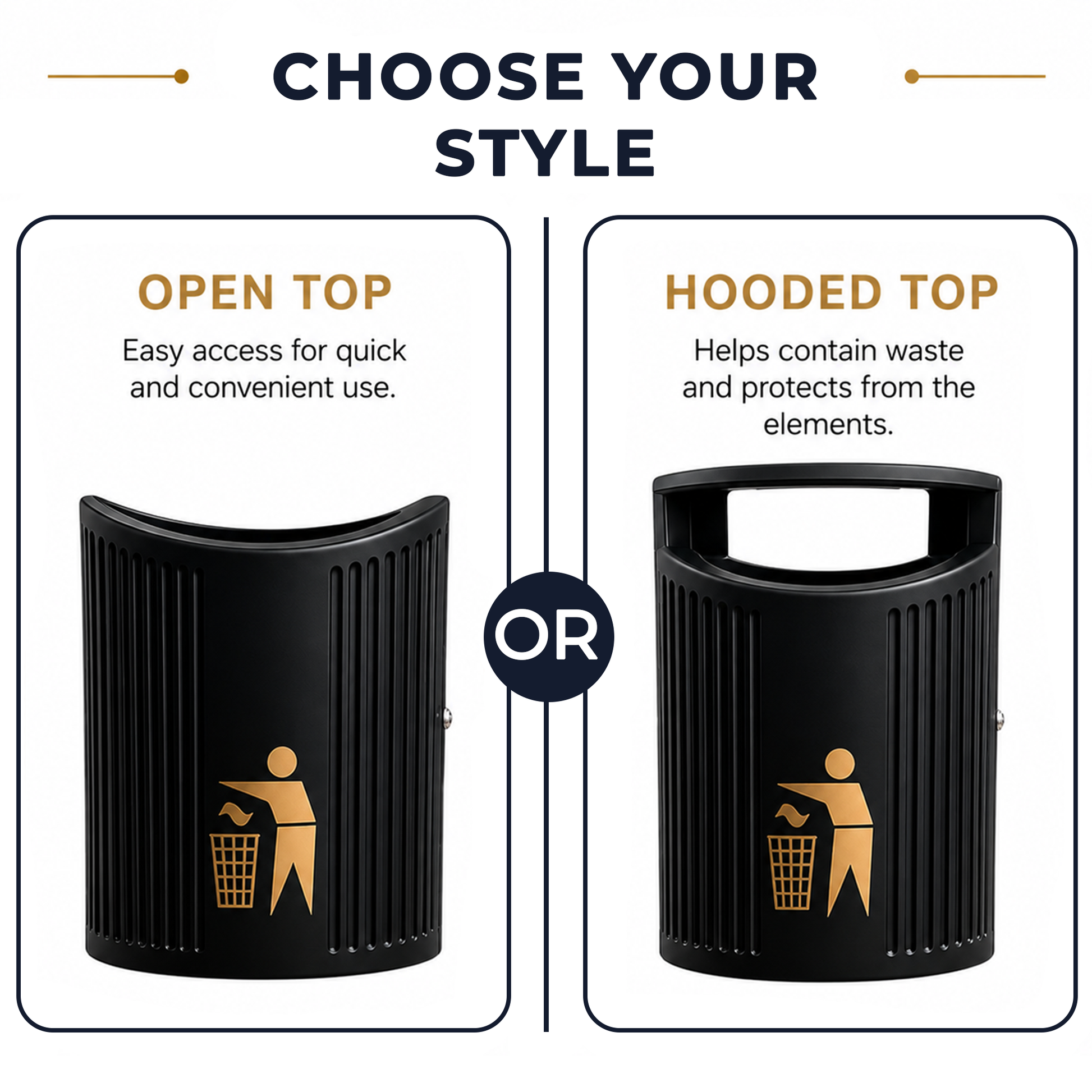 Lockable commercial litter bin with removable galvanised steel liner