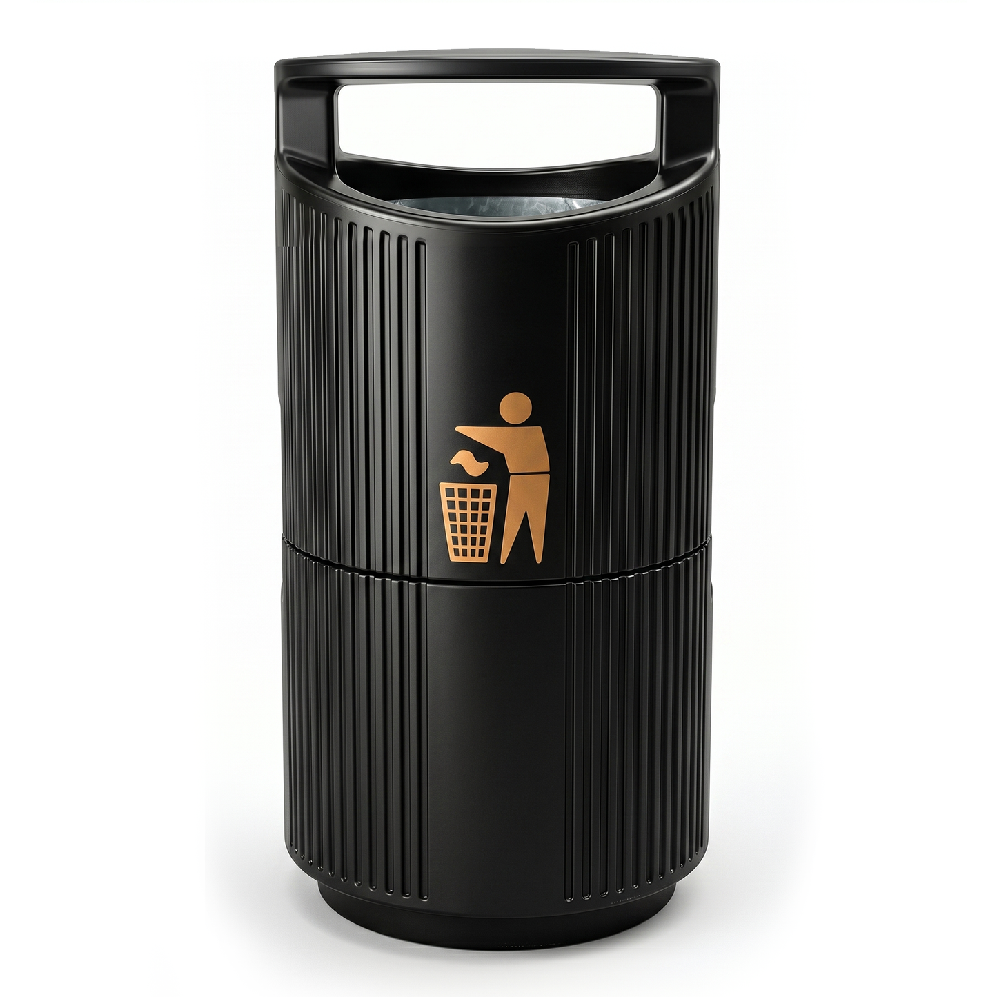 94 litre outdoor litter bin with lockable hooded lid and steel liner