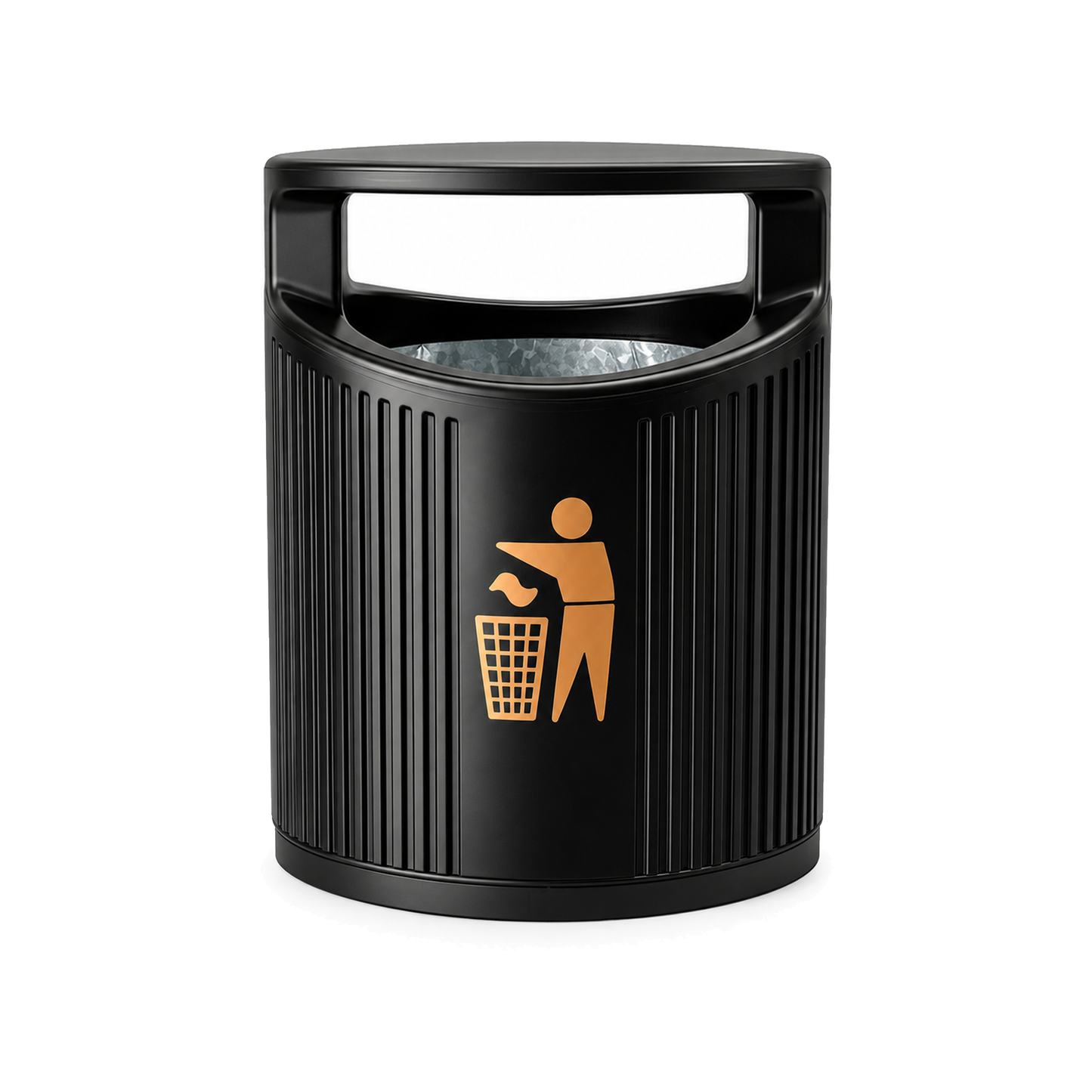 Chabrias Ltd 24 Litre Wall Mounted Hooded Outdoor Litter Bin with Galvanised Steel Liner – Weatherproof Public Waste Bin – UK Made