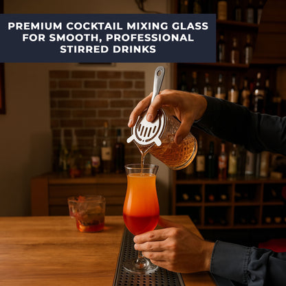 750ml Cocktail Mixing Glass & Stainless Steel Strainer Set Cocktail Accessories