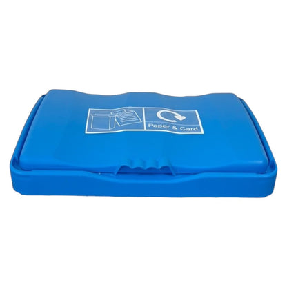 50 Litre Recycling Bin with Blue Swing Lid & Paper and Card Sticker Included - Premium Bins from Chabrias Ltd - Just £34.99! Shop now at Chabrias Ltd