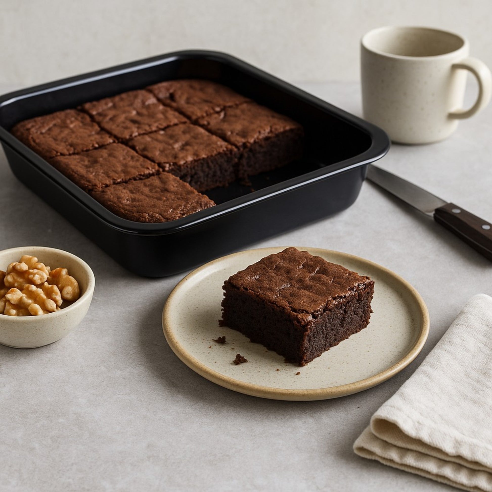 25cm Vitreous Enamel Brownie Cake Tin – Square – Great British Bakeware - Premium Kitchen from Chabrias Ltd - Just £8.99! Shop now at Chabrias Ltd
