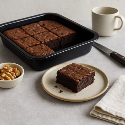25cm Vitreous Enamel Brownie Cake Tin – Square – Great British Bakeware - Premium Kitchen from Chabrias Ltd - Just £8.99! Shop now at Chabrias Ltd