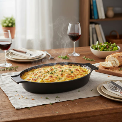 Enamel Cast Iron Roasting Gratin Dish, 30 x 23cm - Premium Kitchen from Chabrias Ltd - Just £39.99! Shop now at Chabrias Ltd