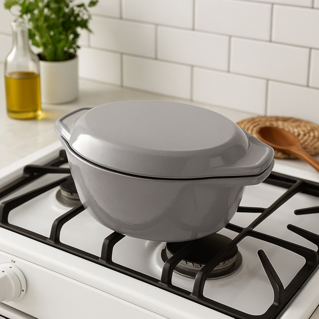 Samuel Groves Enamel Cast Iron Oval Casserole Dish with Lid – 27.5cm / 3 Litre - Premium Kitchen from Chabrias Ltd - Just £69.99! Shop now at Chabrias Ltd